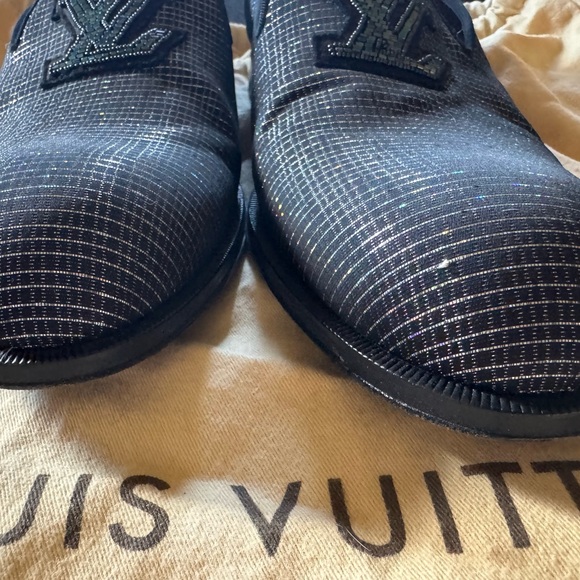 Louis Vuitton Runway Men’s Printed Beaded Accents Dress Shoes Slippers